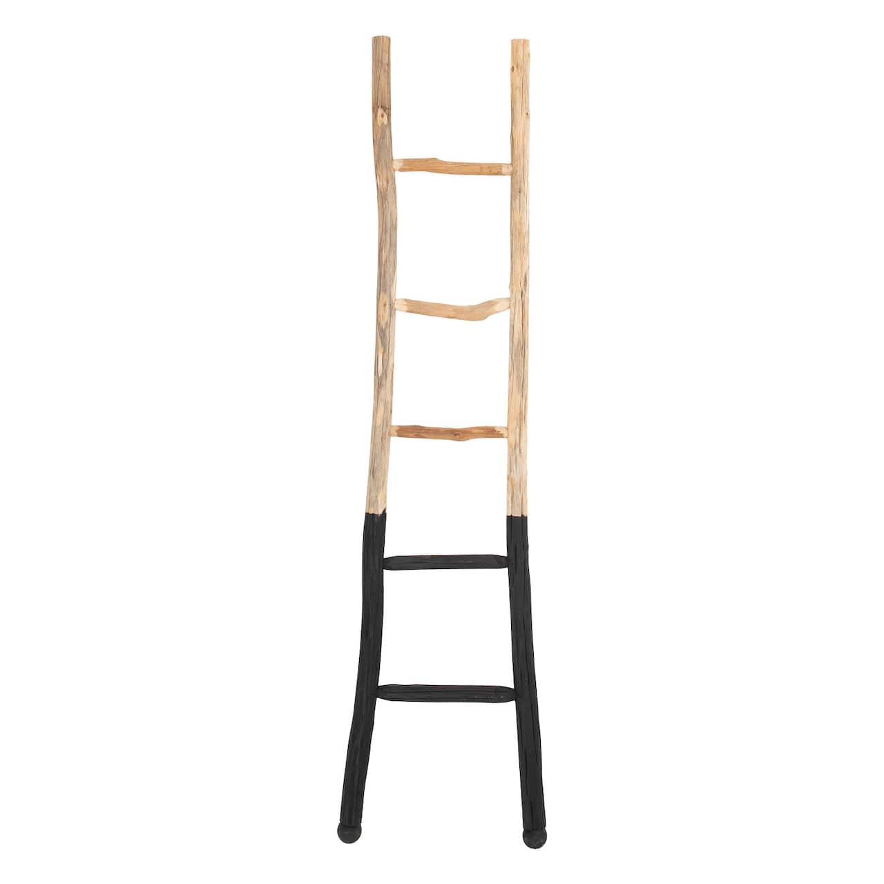 Hello Honey® 6ft. Natural & Black Wood Decorative Blanket Ladder